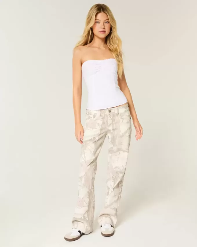 Blugi largi Camo cu talie joasa