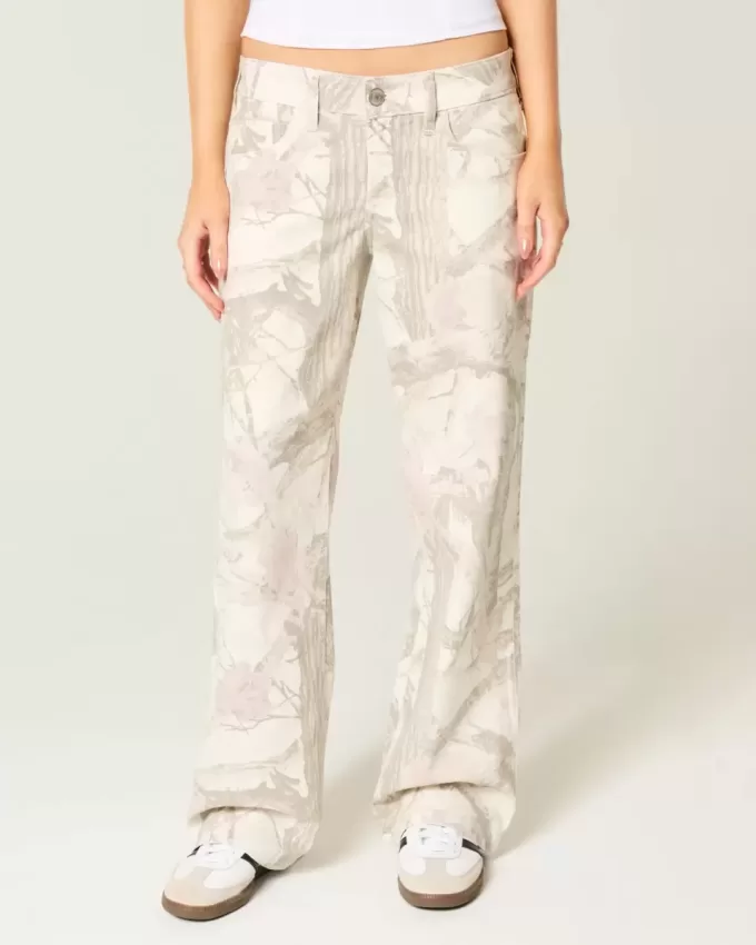 Blugi largi Camo cu talie joasa