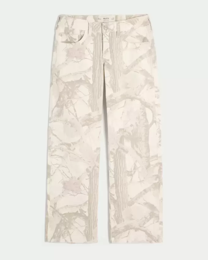 Blugi largi Camo cu talie joasa