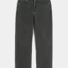 Blugi largi cu logo negru spalat Blugi largi cu logo negru spalat