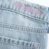 Blugi largi, cu talie joasă, cu spalare ușoară, rupte Blugi largi, cu talie joasă, cu spalare ușoară, rupte