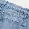 Blugi largi, cu talie joasă, cu spălare medie, cu broderie florală Blugi largi, cu talie joasă, cu spălare medie, cu broderie florală
