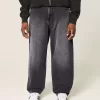 Blugi largi Skater cu logo negru spalat Blugi largi Skater cu logo negru spalat
