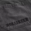 Blugi largi Skater cu logo negru spalat Blugi largi Skater cu logo negru spalat