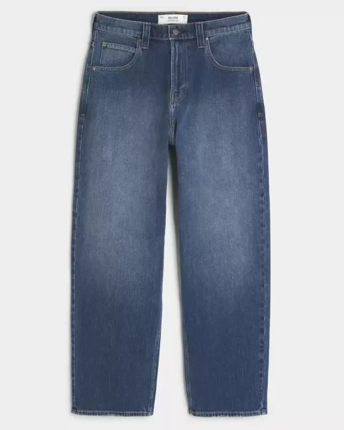 Blugi largi Skater de culoare închisă Blugi largi Skater de culoare închisă