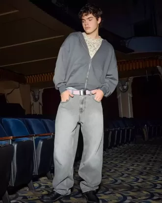 Blugi largi Skater gri