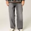 Blugi largi Skater gri spalati Blugi largi Skater gri spalati