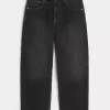 Blugi largi Skater Snake Brodat negru spalat Blugi largi Skater Snake Brodat negru spalat