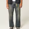 Blugi largi, spalati la culoare inchisa Blugi largi, spalati la culoare inchisa