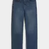 Blugi largi, spalati la culoare inchisa Blugi largi, spalati la culoare inchisa