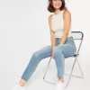Blugi Mom cu spalare medie cu talie ultra-înaltă Blugi Mom cu spalare medie cu talie ultra-înaltă