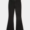 Blugi negri flare cu talie mare Blugi negri flare cu talie mare