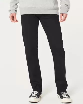Blugi negri fără decolorare slim drepte