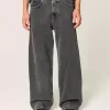 Blugi negri super baggy spalati Blugi negri super baggy spalati