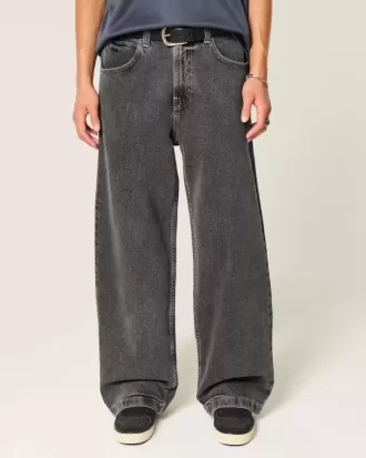 Blugi negri super baggy spalati Blugi negri super baggy spalati