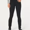 Blugi negri super skinny cu talie joasă Blugi negri super skinny cu talie joasă
