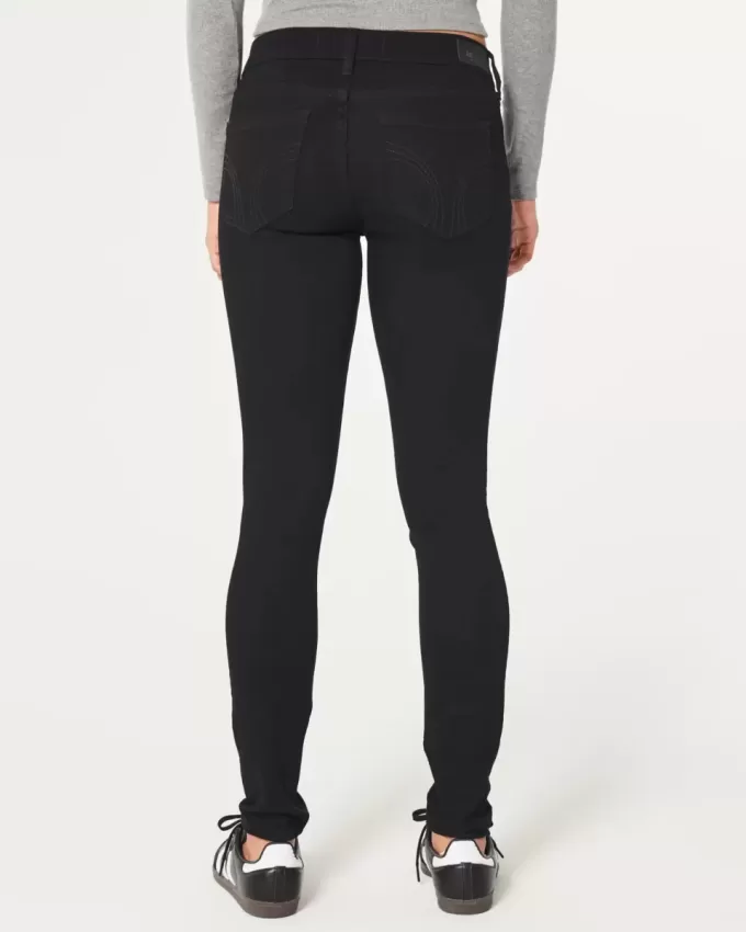 Blugi negri super skinny cu talie joasă Blugi negri super skinny cu talie joasă