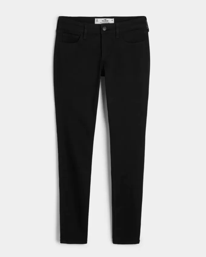 Blugi negri super skinny cu talie joasă Blugi negri super skinny cu talie joasă