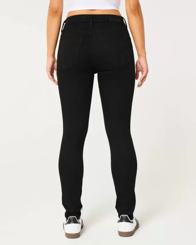 Blugi negri super skinny cu talie înaltă Blugi negri super skinny cu talie înaltă