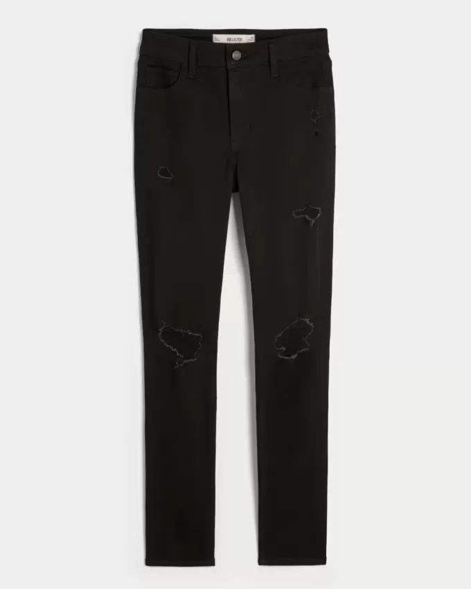 Blugi negri super skinny cu talie înaltă Blugi negri super skinny cu talie înaltă