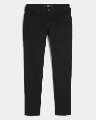 Blugi negri super skinny fără decolorare