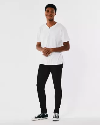 Blugi negri super skinny fără decolorare