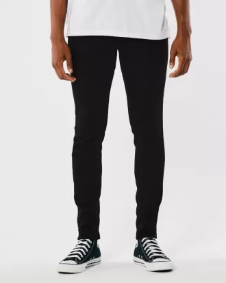 Blugi negri super skinny fără decolorare