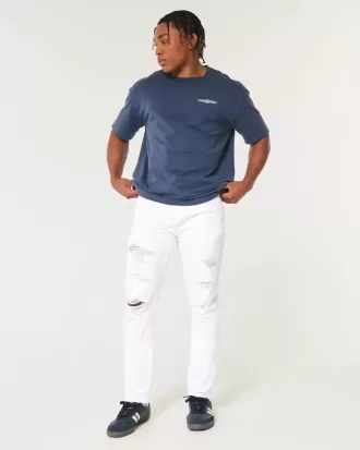 Blugi skinny atletici albi