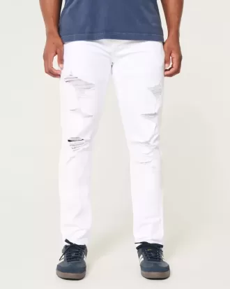 Blugi skinny atletici albi