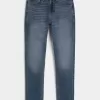 Blugi skinny atletici cu spalare medie Blugi skinny atletici cu spalare medie