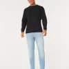 Blugi skinny atletici cu spalare usoara Blugi skinny atletici cu spalare usoara