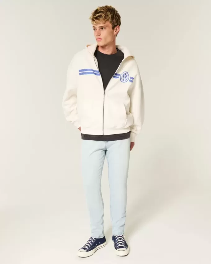 Blugi skinny atletici cu spalare usoara Blugi skinny atletici cu spalare usoara