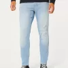 Blugi skinny atletici cu spalare usoara Blugi skinny atletici cu spalare usoara