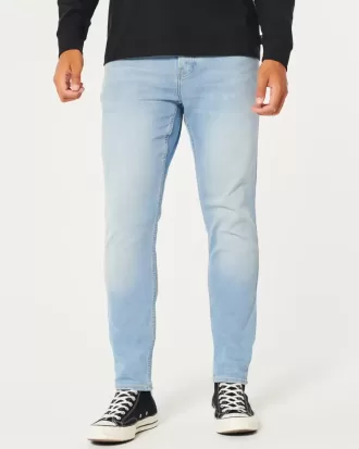Blugi skinny atletici cu spalare usoara