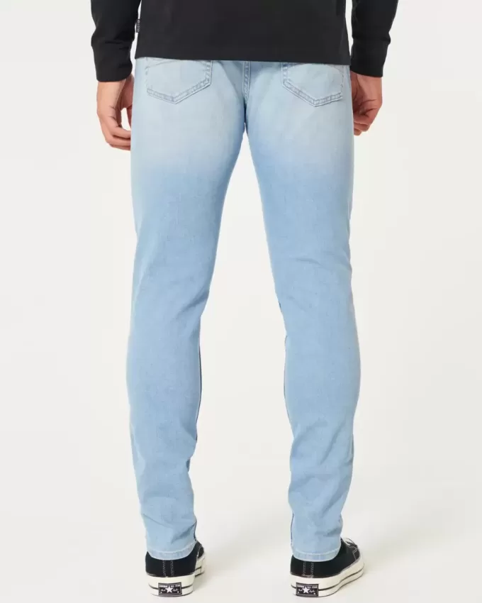 Blugi skinny atletici cu spalare usoara Blugi skinny atletici cu spalare usoara