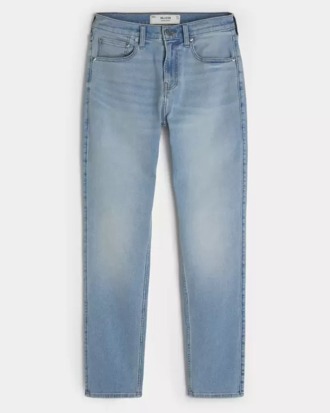 Blugi skinny atletici cu spalare usoara Blugi skinny atletici cu spalare usoara