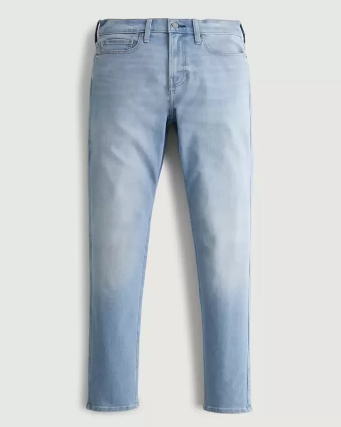 Blugi skinny atletici cu spalare usoara Blugi skinny atletici cu spalare usoara