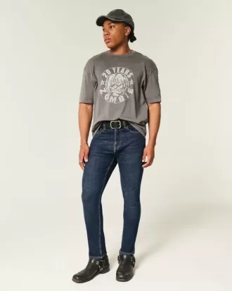 Blugi skinny atletici de culoare închisă