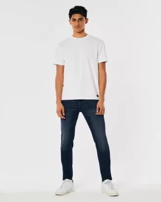 Blugi skinny atletici de culoare închisă