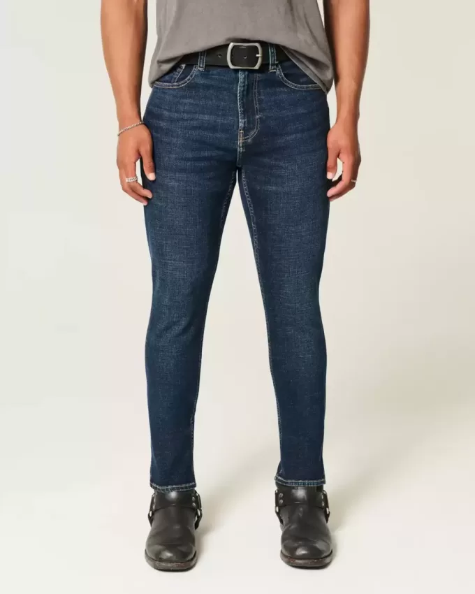 Blugi skinny atletici de culoare închisă Blugi skinny atletici de culoare închisă