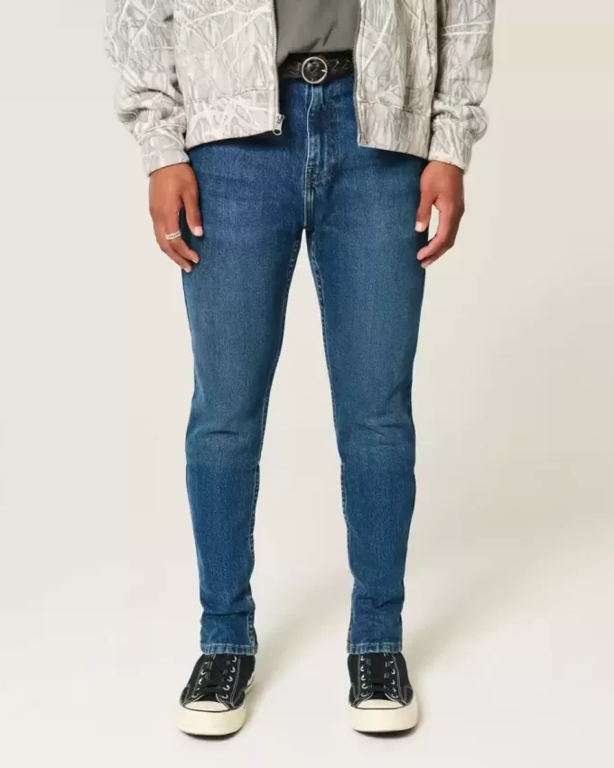 Blugi skinny atletici de culoare închisă Blugi skinny atletici de culoare închisă