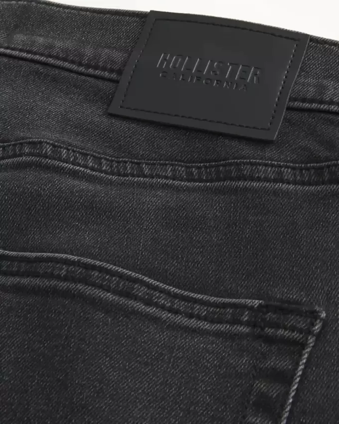 Blugi skinny atletici negri spălați Blugi skinny atletici negri spălați