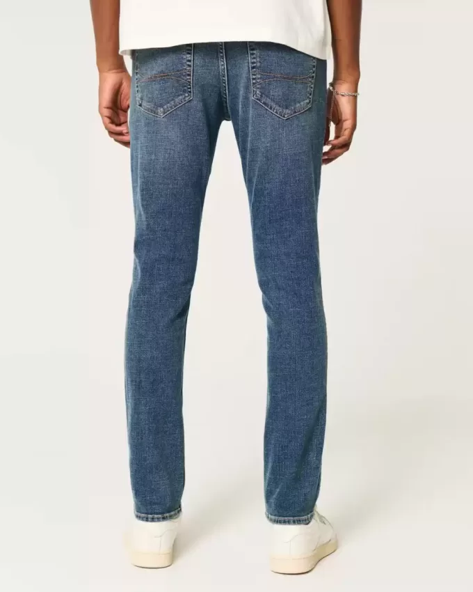 Blugi skinny cu spalare medie închisă Blugi skinny cu spalare medie închisă