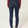 Blugi skinny cu talie medie, cu spalare inchisa Blugi skinny cu talie medie, cu spalare inchisa