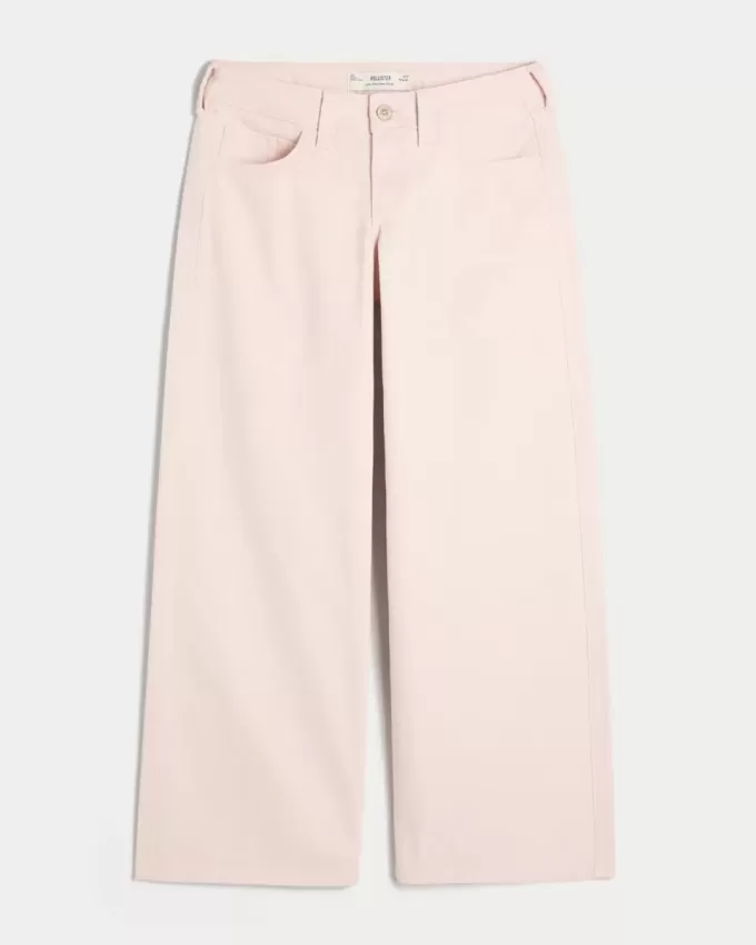 Blugi super baggy roz cu talie joasă Blugi super baggy roz cu talie joasă