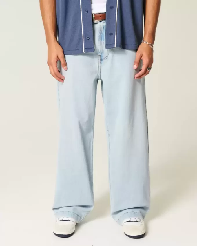 Blugi super largi New York cu spalare ușoară Blugi super largi New York cu spalare ușoară