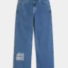Blugi super largi NYC cu spalare medie Blugi super largi NYC cu spalare medie