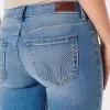 Blugi super skinny, cu talie joasă, cu spalare medie Blugi super skinny, cu talie joasă, cu spalare medie