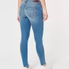 Blugi super skinny, cu talie joasă, cu spalare medie Blugi super skinny, cu talie joasă, cu spalare medie