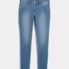 Blugi super skinny, cu talie joasă, cu spalare medie Blugi super skinny, cu talie joasă, cu spalare medie